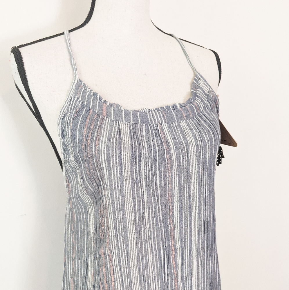 NWT Handloom Canggu Striped Maxi Dress Navy - Picture 2 of 6